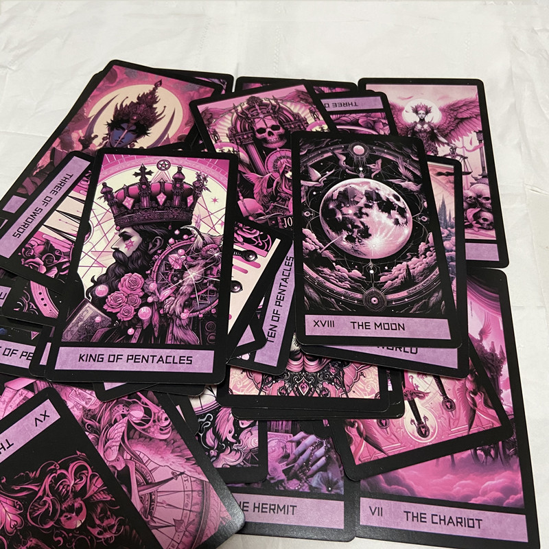Pink Gothic Tarot Deck 78 Card - огляд і ціна Tarot Cards Deck With Guidebook